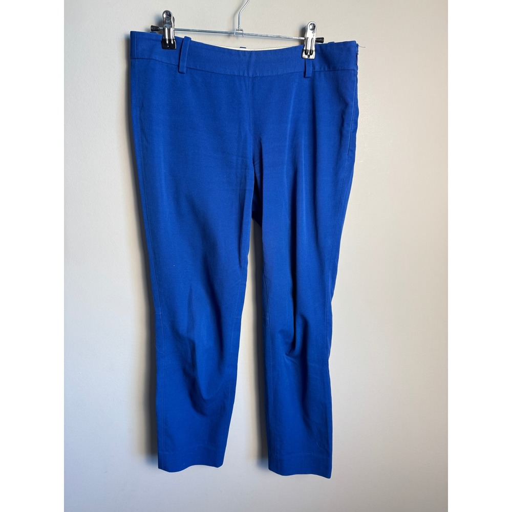 Babaton Womens Blue Solid Trousers 2 Workwear Minimalist Office Side Zip Stretch
